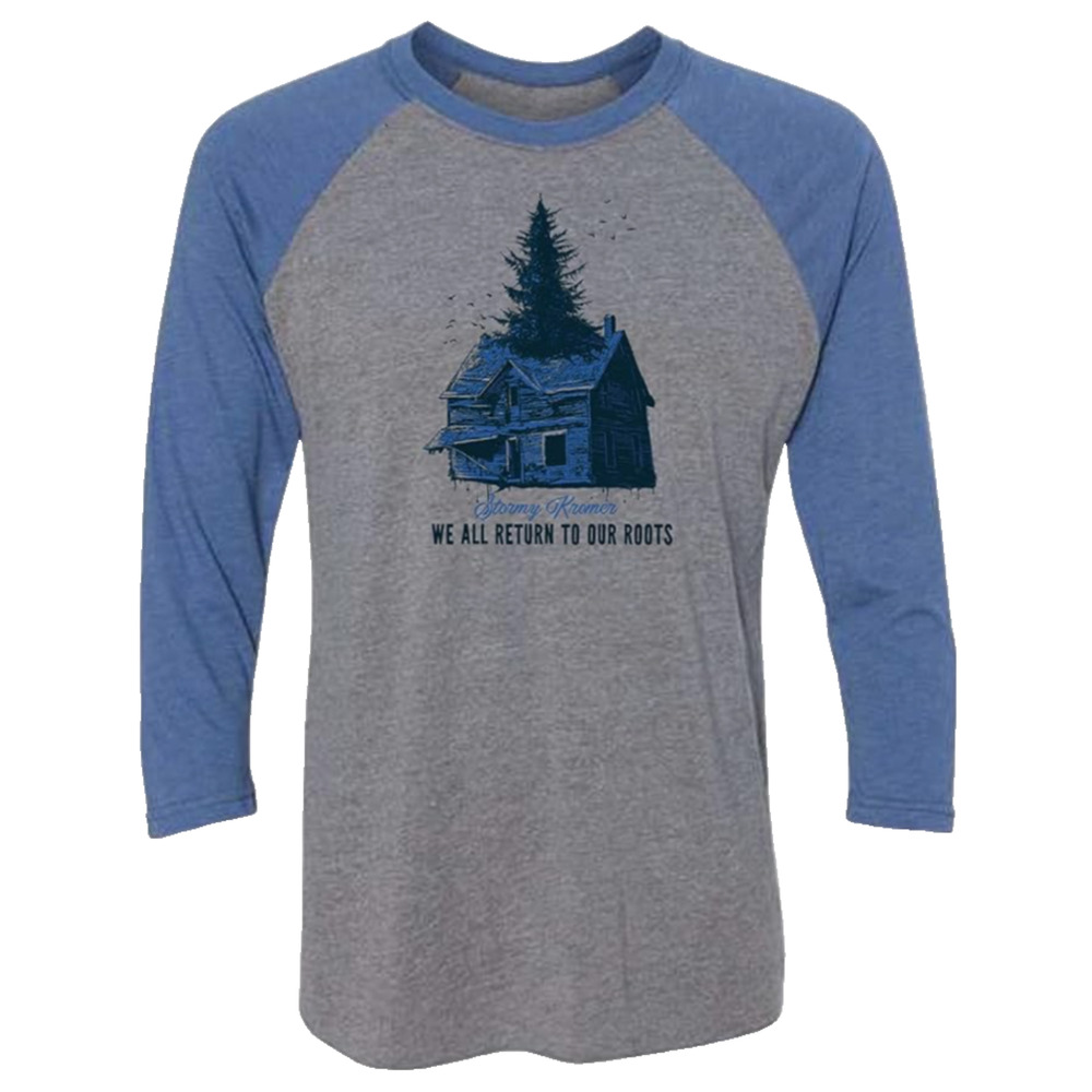 Stormy Kromer Raglan Baseball Shirt Shirt Blue Gray Unisex Cabin Roots Sz MEDIUM